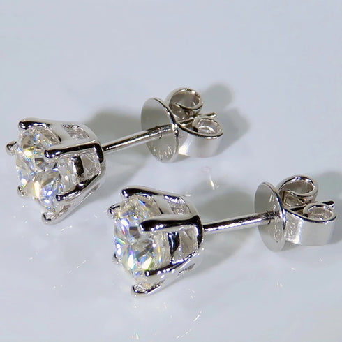 MJ-51 D Color Moissanite Lab Diamond Stud Earring For Women 925 Sterling Silver Wedding Engagement Ear Studs Jewelry